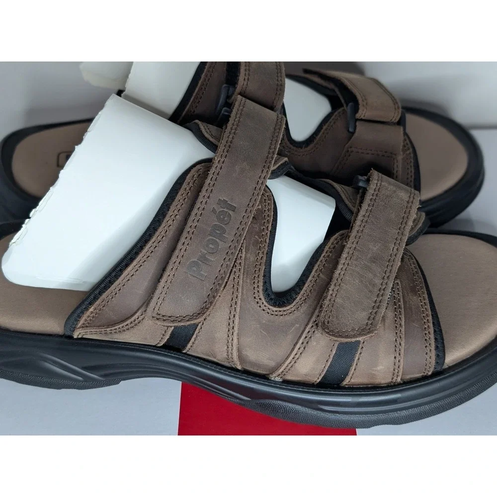 Propet Vero Slide Men's Size 10.5 X (3E) Brown Casual Sandals MSV003LBRNX-10H‎